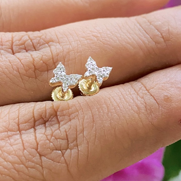 10kt Diamond Butterfly Earrings